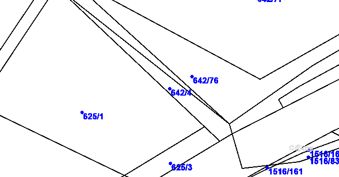 Parcela st. 642/4 v KÚ Rokytno, Katastrální mapa