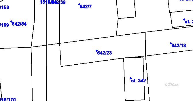 Parcela st. 642/23 v KÚ Rokytno, Katastrální mapa