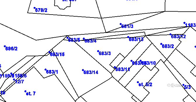Parcela st. 683/3 v KÚ Rokytno, Katastrální mapa