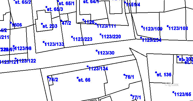 Parcela st. 1123/30 v KÚ Rokytno, Katastrální mapa