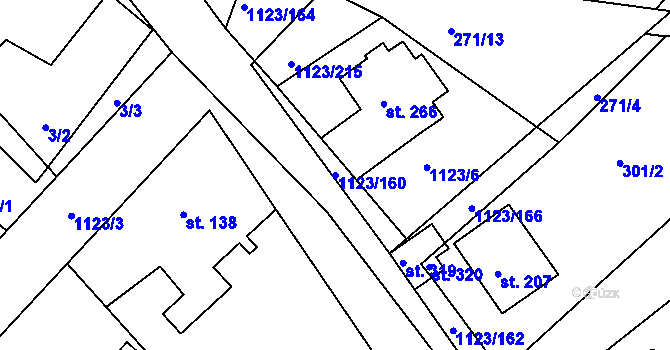 Parcela st. 1123/160 v KÚ Rokytno, Katastrální mapa