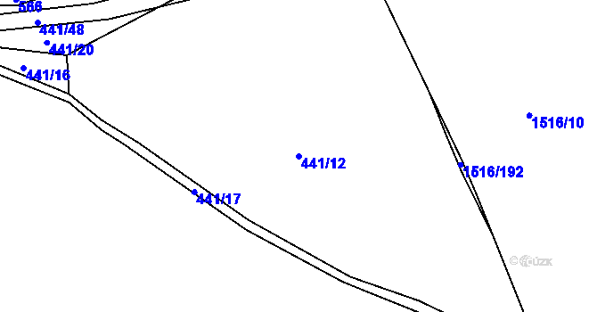 Parcela st. 441/12 v KÚ Rokytno, Katastrální mapa