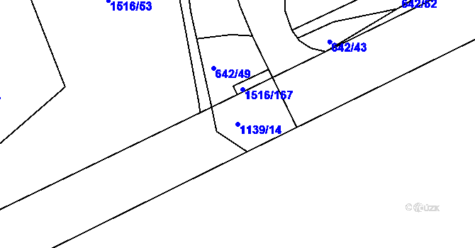 Parcela st. 1139/14 v KÚ Rokytno, Katastrální mapa