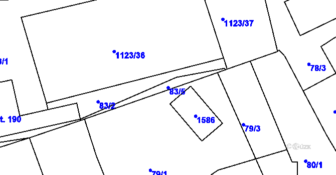 Parcela st. 83/5 v KÚ Rokytno, Katastrální mapa
