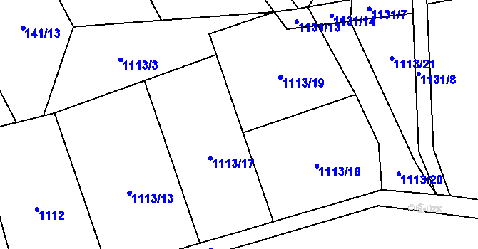 Parcela st. 1113/3 v KÚ Rokytno, Katastrální mapa