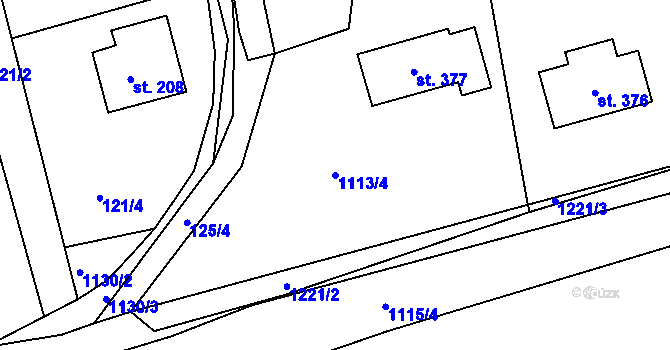 Parcela st. 1113/4 v KÚ Rokytno, Katastrální mapa