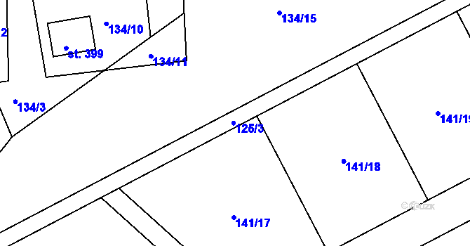 Parcela st. 125/3 v KÚ Rokytno, Katastrální mapa