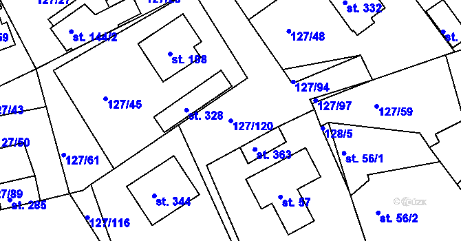 Parcela st. 127/120 v KÚ Rokytno, Katastrální mapa
