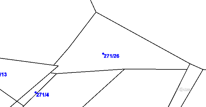 Parcela st. 271/26 v KÚ Rokytno, Katastrální mapa