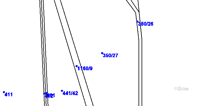 Parcela st. 350/27 v KÚ Rokytno, Katastrální mapa