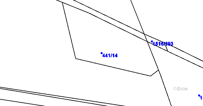 Parcela st. 441/14 v KÚ Rokytno, Katastrální mapa