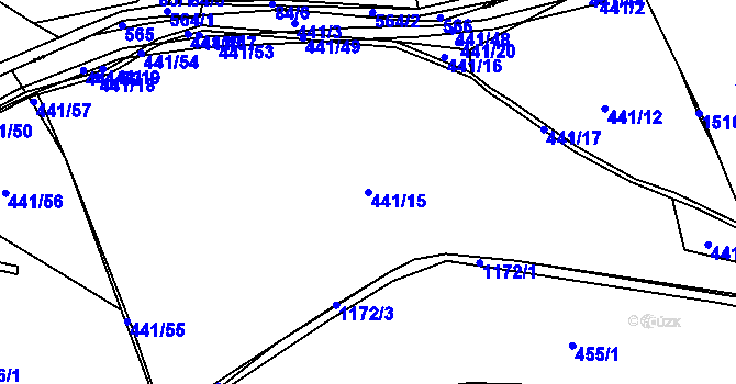 Parcela st. 441/15 v KÚ Rokytno, Katastrální mapa