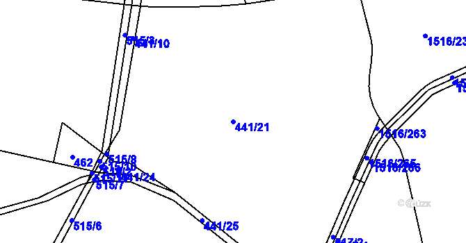 Parcela st. 441/21 v KÚ Rokytno, Katastrální mapa