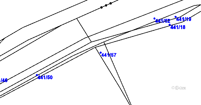 Parcela st. 441/57 v KÚ Rokytno, Katastrální mapa
