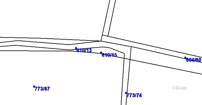 Parcela st. 610/15 v KÚ Rokytno, Katastrální mapa