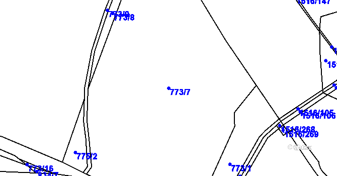 Parcela st. 773/7 v KÚ Rokytno, Katastrální mapa