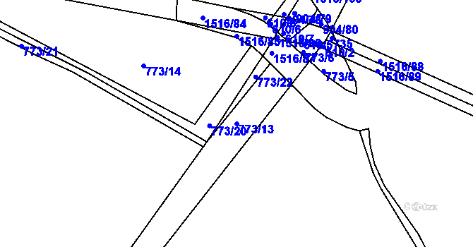 Parcela st. 773/13 v KÚ Rokytno, Katastrální mapa