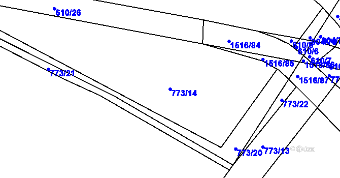 Parcela st. 773/14 v KÚ Rokytno, Katastrální mapa