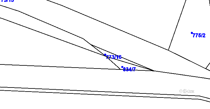 Parcela st. 773/16 v KÚ Rokytno, Katastrální mapa