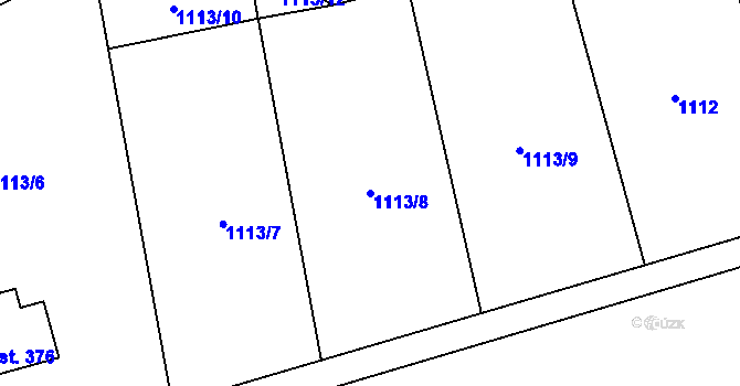 Parcela st. 1113/8 v KÚ Rokytno, Katastrální mapa