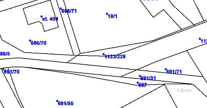 Parcela st. 1123/228 v KÚ Rokytno, Katastrální mapa