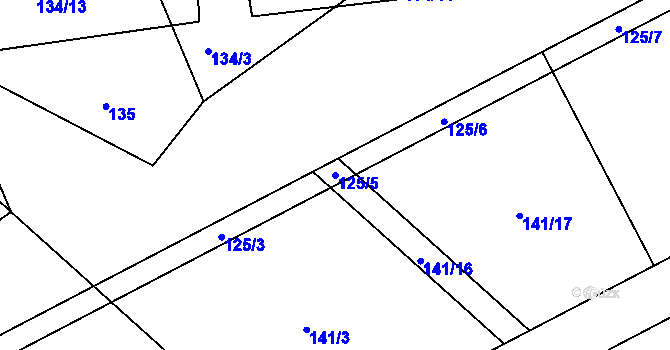 Parcela st. 125/5 v KÚ Rokytno, Katastrální mapa