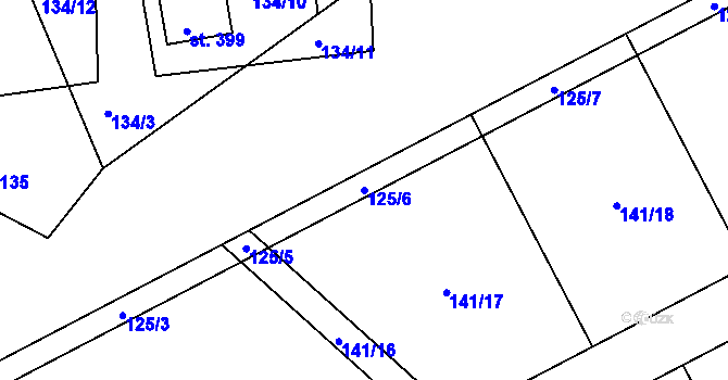 Parcela st. 125/6 v KÚ Rokytno, Katastrální mapa