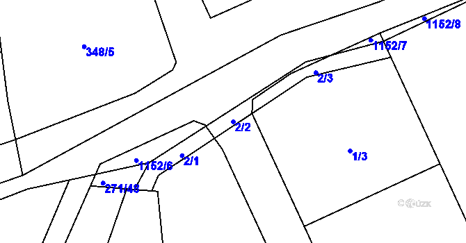 Parcela st. 2/2 v KÚ Rokytno, Katastrální mapa