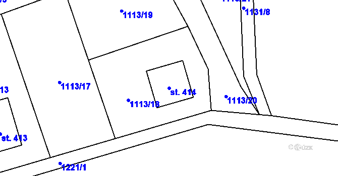 Parcela st. 414 v KÚ Rokytno, Katastrální mapa