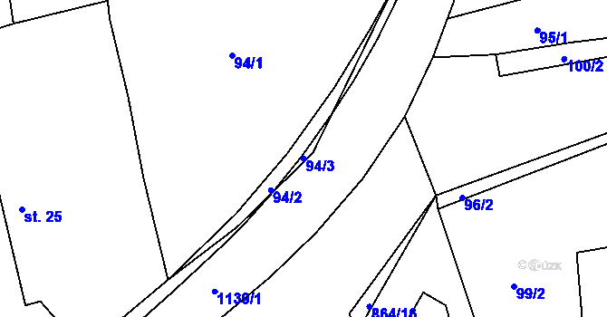 Parcela st. 94/3 v KÚ Rokytno, Katastrální mapa