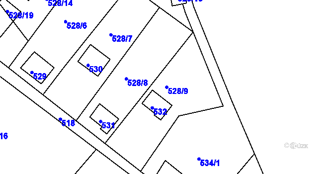 Parcela st. 528/9 v KÚ Rokytno na Moravě, Katastrální mapa
