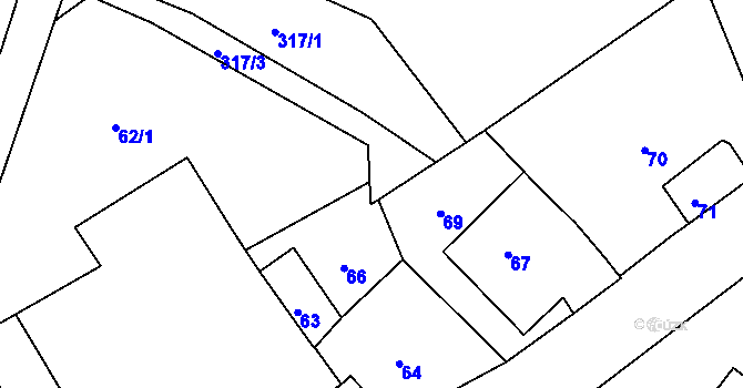 Parcela st. 62/3 v KÚ Rokytno na Moravě, Katastrální mapa