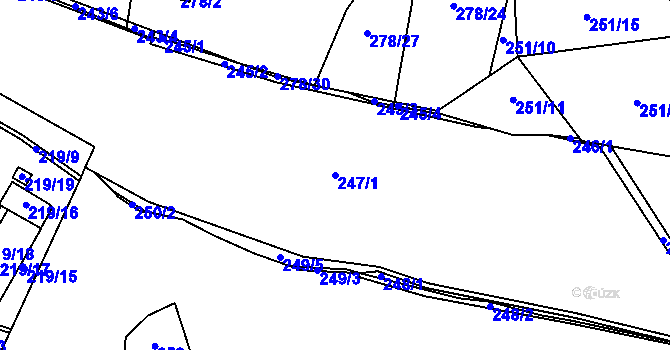 Parcela st. 247/1 v KÚ Rokytno na Moravě, Katastrální mapa
