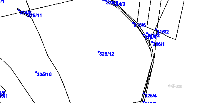 Parcela st. 325/12 v KÚ Rokytno na Moravě, Katastrální mapa
