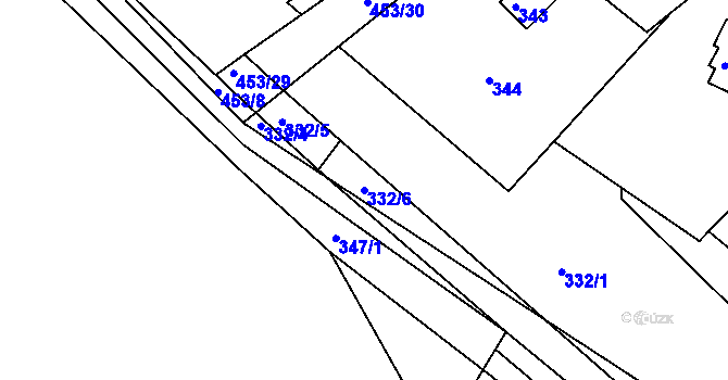 Parcela st. 332/6 v KÚ Rokytno na Moravě, Katastrální mapa