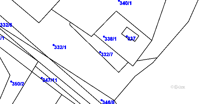 Parcela st. 332/7 v KÚ Rokytno na Moravě, Katastrální mapa