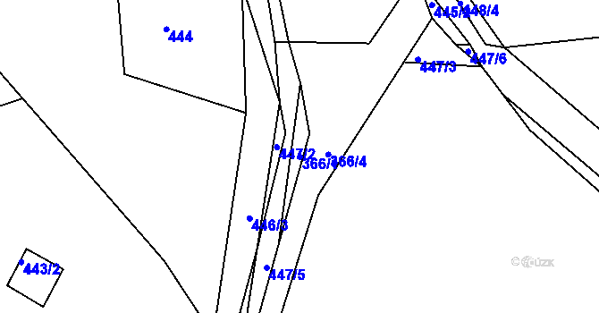 Parcela st. 366/1 v KÚ Rokytno na Moravě, Katastrální mapa