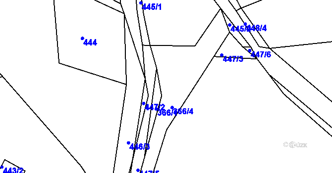 Parcela st. 366/3 v KÚ Rokytno na Moravě, Katastrální mapa