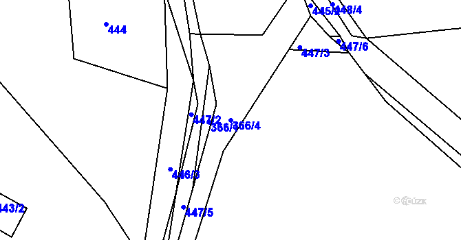 Parcela st. 366/4 v KÚ Rokytno na Moravě, Katastrální mapa