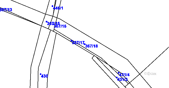 Parcela st. 367/18 v KÚ Rokytno na Moravě, Katastrální mapa