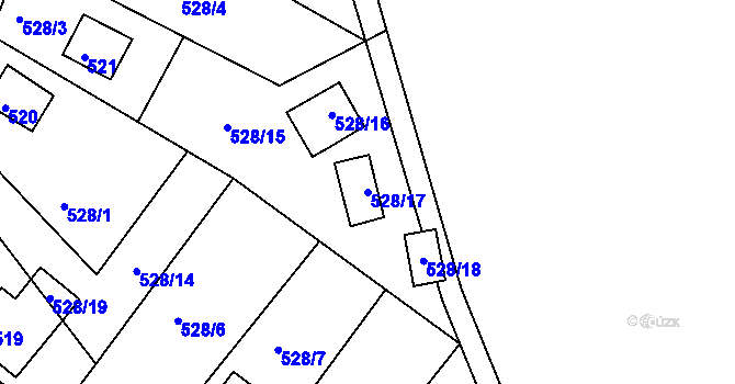 Parcela st. 528/17 v KÚ Rokytno na Moravě, Katastrální mapa