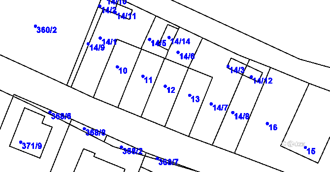 Parcela st. 12 v KÚ Rokytno na Moravě, Katastrální mapa