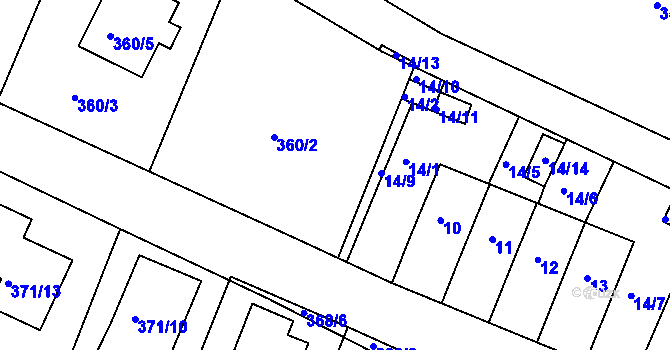 Parcela st. 14/4 v KÚ Rokytno na Moravě, Katastrální mapa