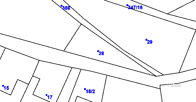 Parcela st. 28 v KÚ Rokytno na Moravě, Katastrální mapa