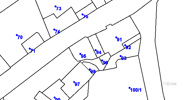 Parcela st. 94 v KÚ Rokytno na Moravě, Katastrální mapa