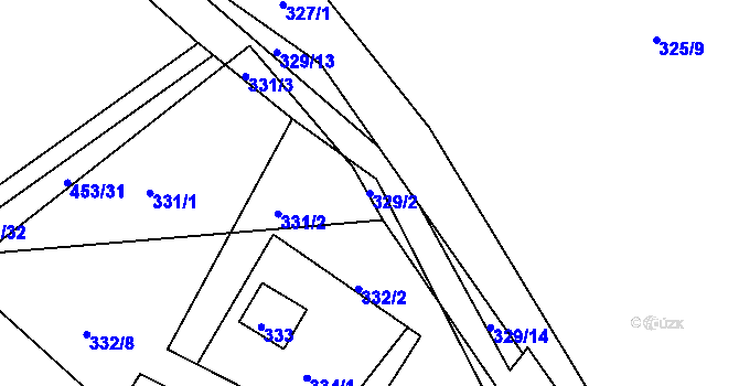 Parcela st. 329/2 v KÚ Rokytno na Moravě, Katastrální mapa