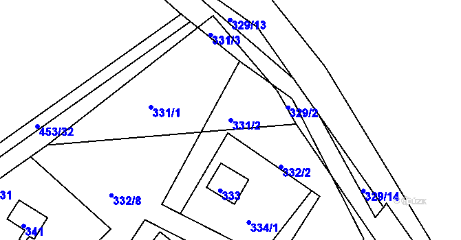 Parcela st. 331/2 v KÚ Rokytno na Moravě, Katastrální mapa