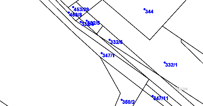 Parcela st. 347/1 v KÚ Rokytno na Moravě, Katastrální mapa
