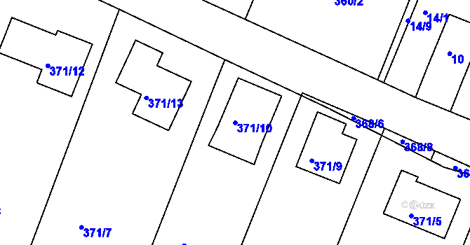 Parcela st. 371/10 v KÚ Rokytno na Moravě, Katastrální mapa