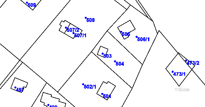 Parcela st. 503 v KÚ Rokytno na Moravě, Katastrální mapa